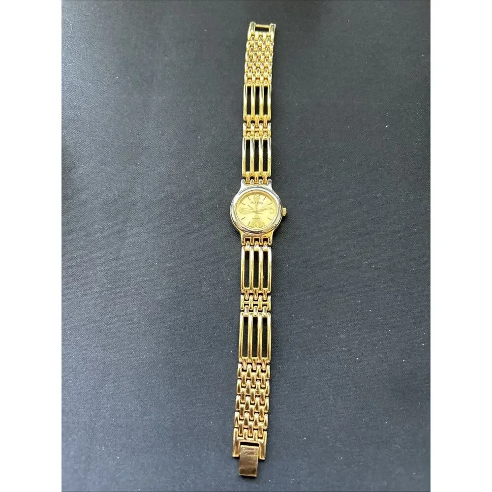 Fred Belay Gold Tone Silver Bezel Women’s Quartz Watch